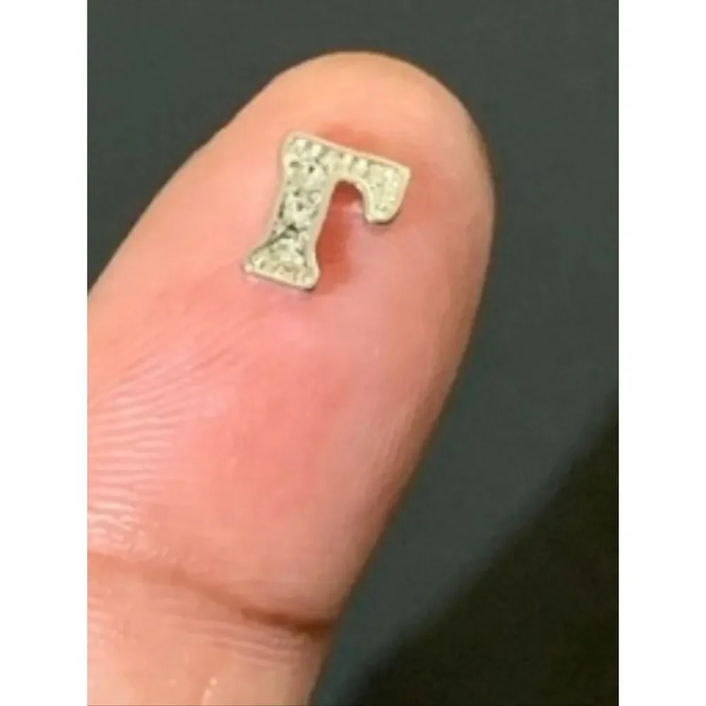 Rhinestone Letter H Charm For Floating Lockets